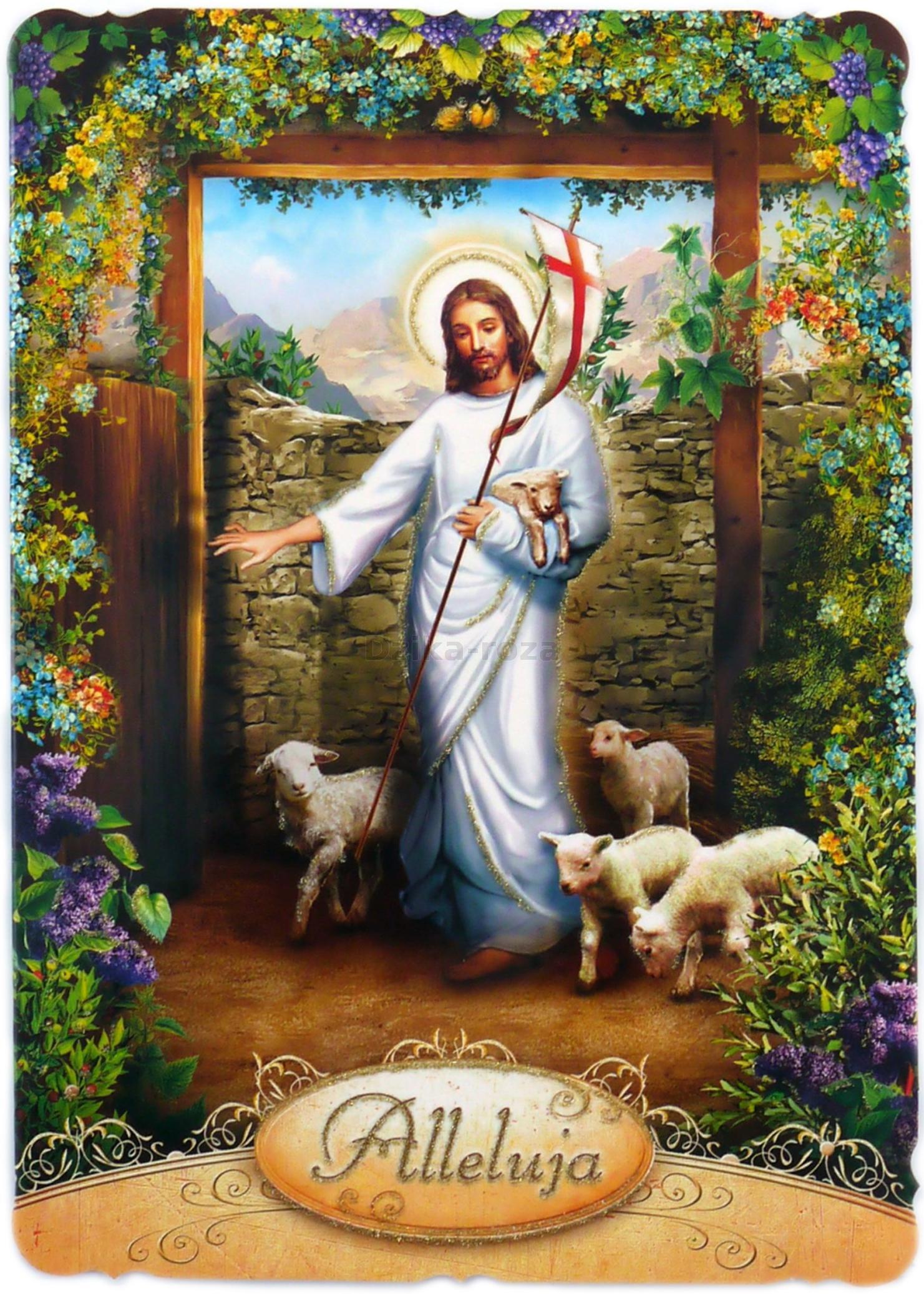 KARTKA NA WIELKANOC LAURKA JEZUS CHRYSTUS ZMARTWYCHWSTAŁY