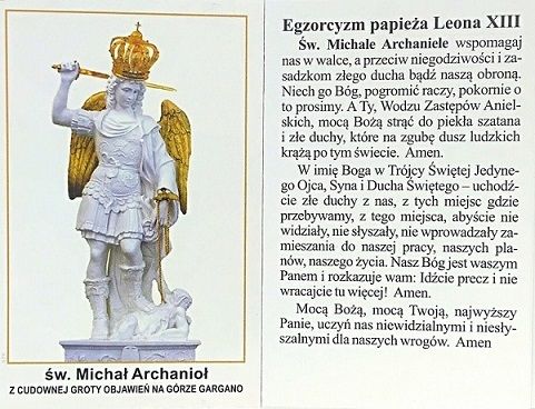 OBRAZEK ŚW. MICHAŁ ARCHANIOŁ I MODLITWA PAPIEŻA LEONA XIII EGZORCYZM